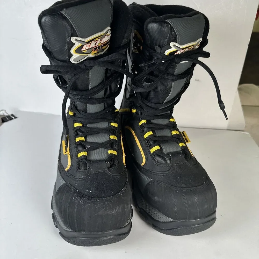 Ski-Doo BRP Team Racing Black Gray Thermolite Snowmobile Boots Men's Size 9